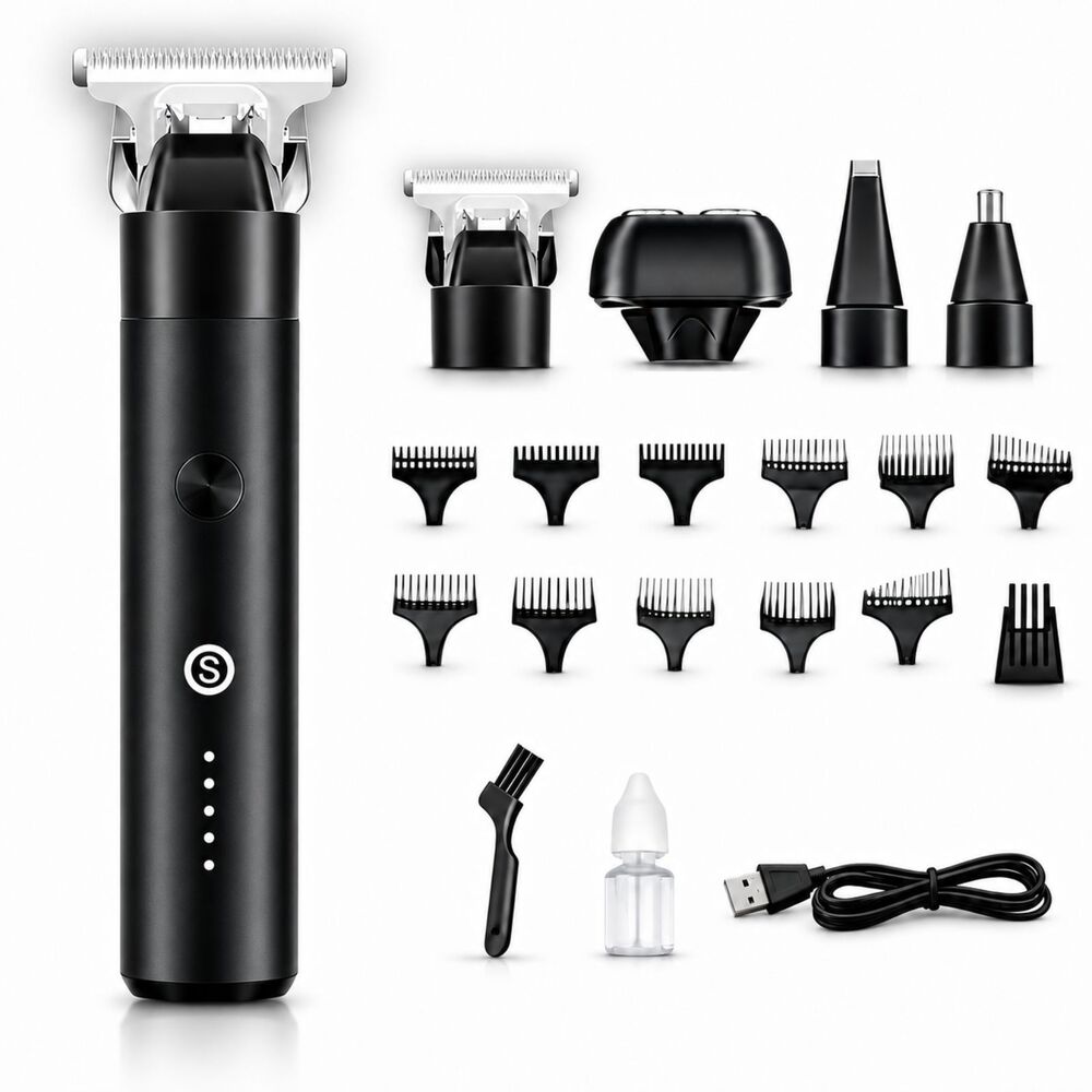 4-in-1 Metal Beard Trimmer IPX7 Waterproof USB-C Cordless V53